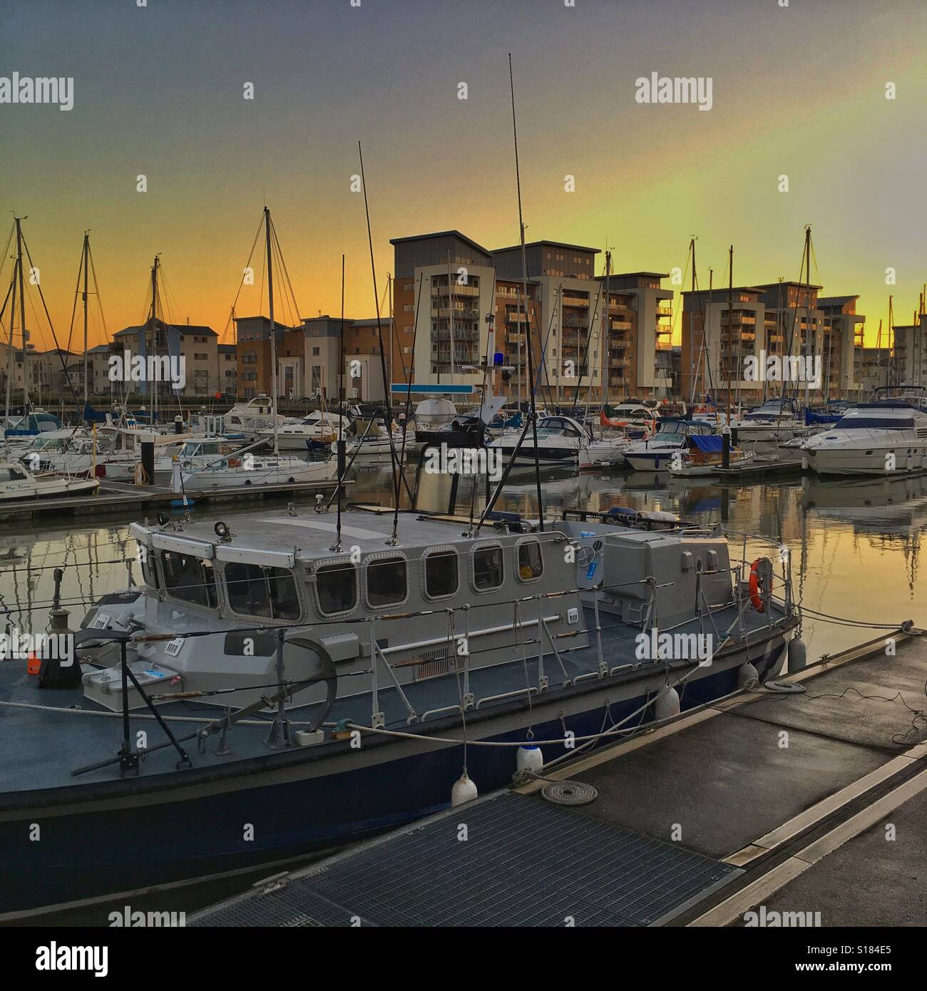 Portishead Marina, North Somerset, England, UK - Smartphone Captured Stock Image