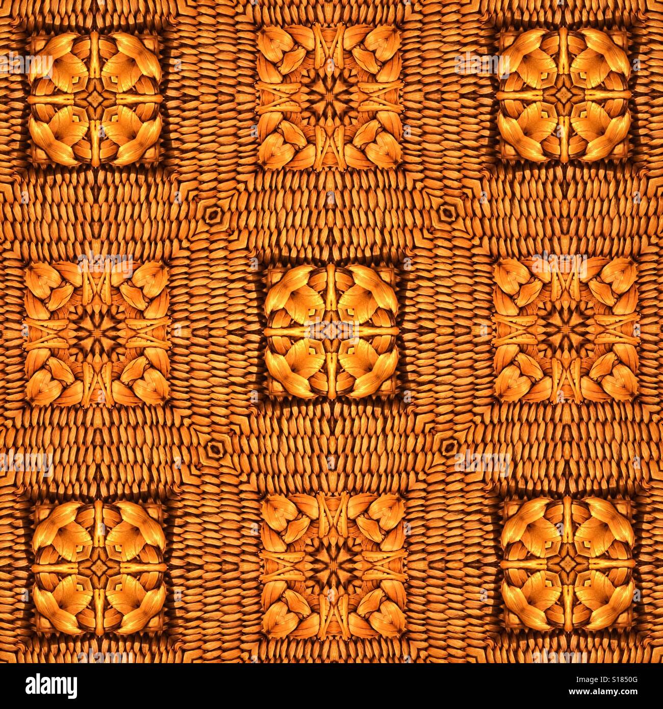 A pattern of square basket weave designs Stock Photo