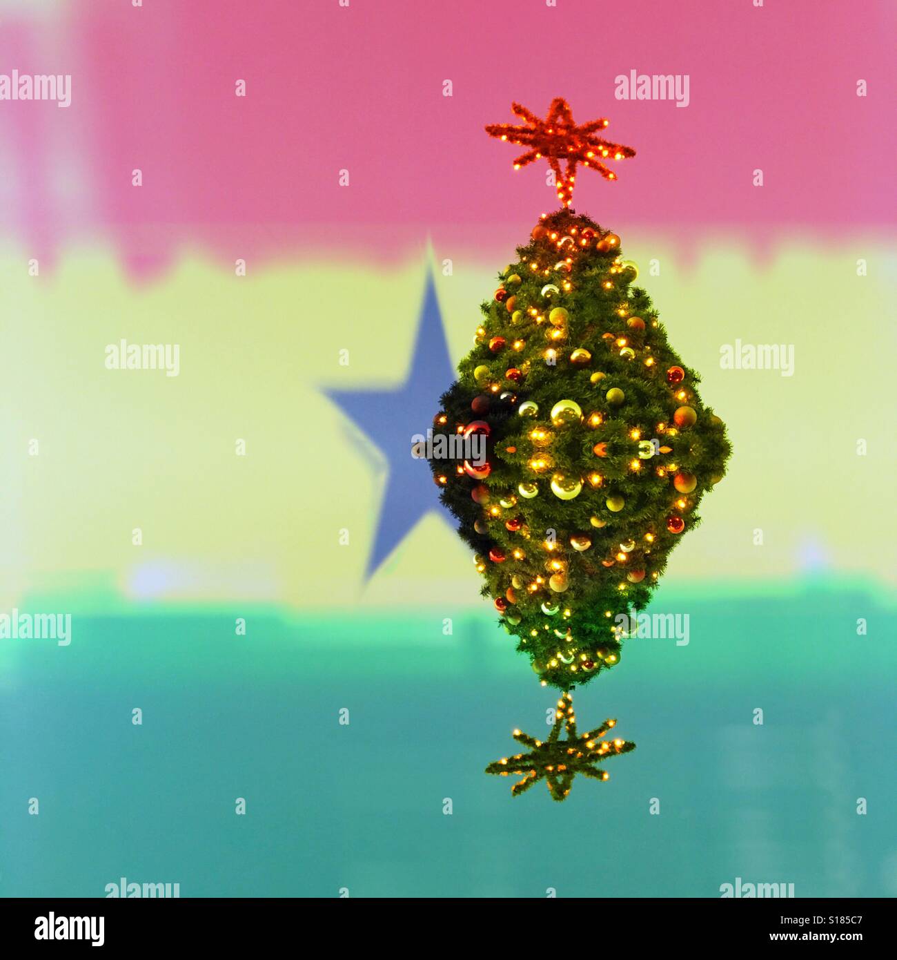 The Christmas tree and Ghana flag Stock Photo Alamy Christmas Tree Gana