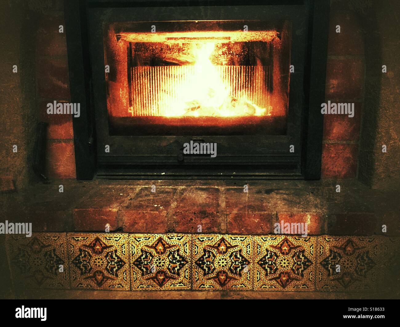 Wood burning stove - Smartphone Captured Stock Image