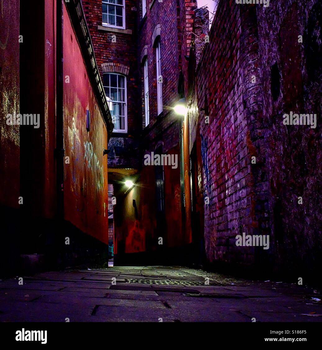 A Dark Alley In Newcastle City Centre Stock Photo Alamy