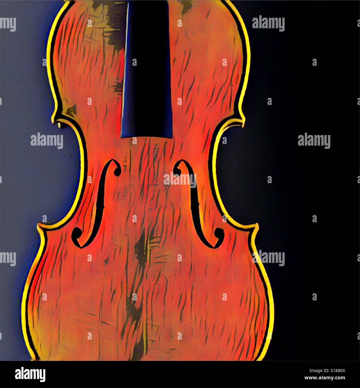 Filtered stradivarius violin Stock Photo