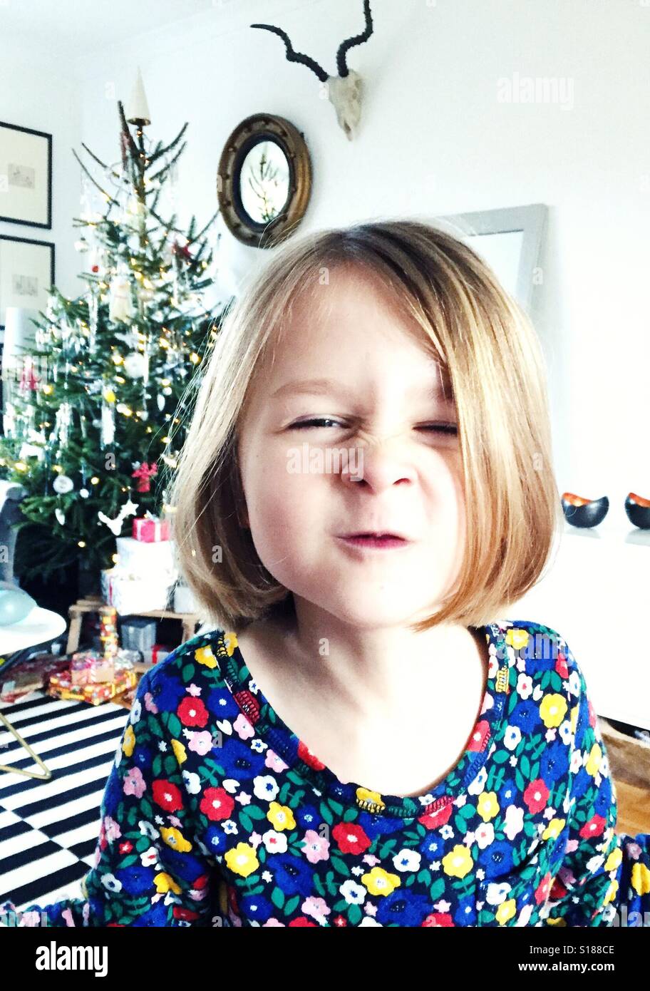 Pulling a face - Smartphone Captured Stock Image