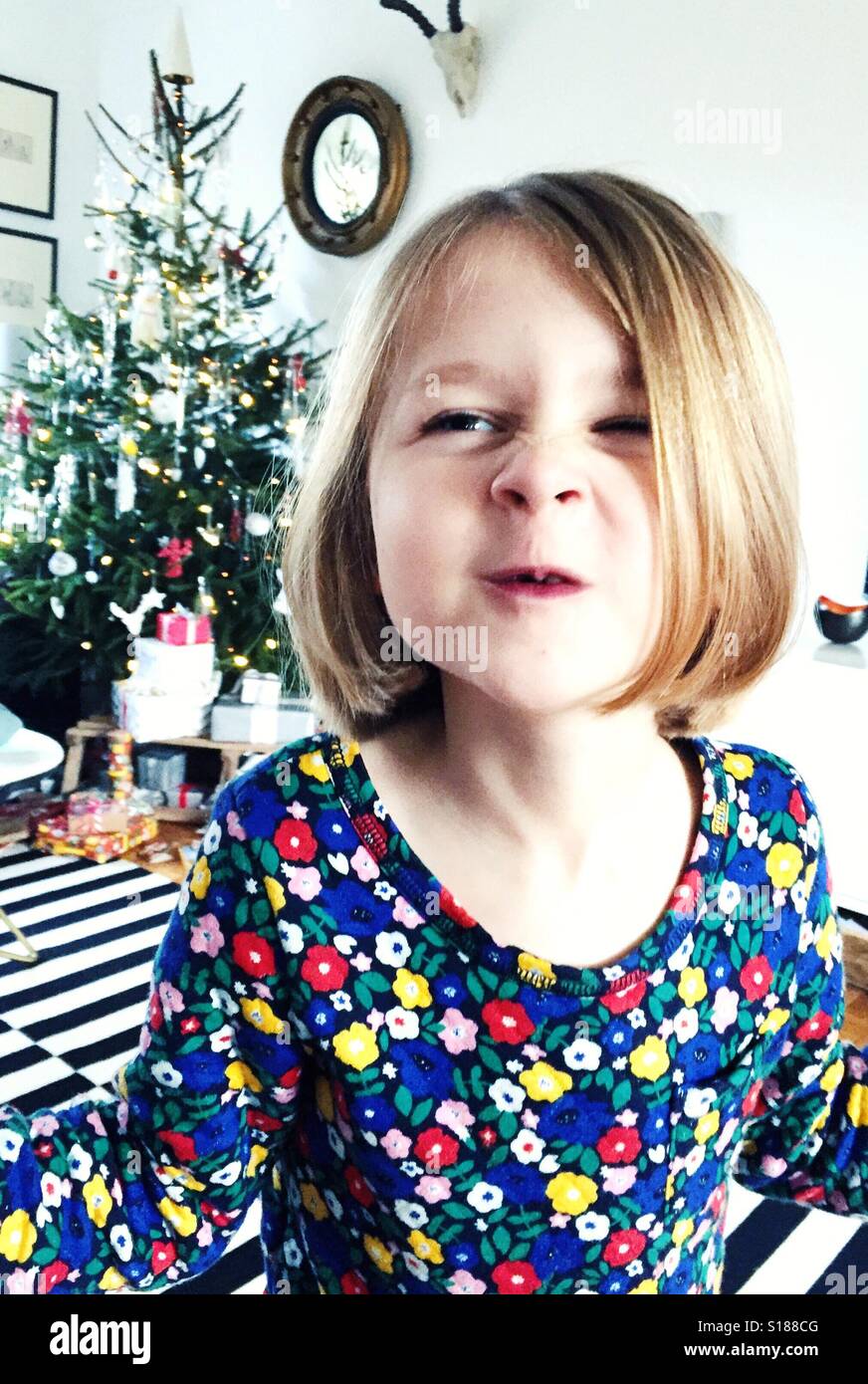 Pulling a face - Smartphone Captured Stock Image