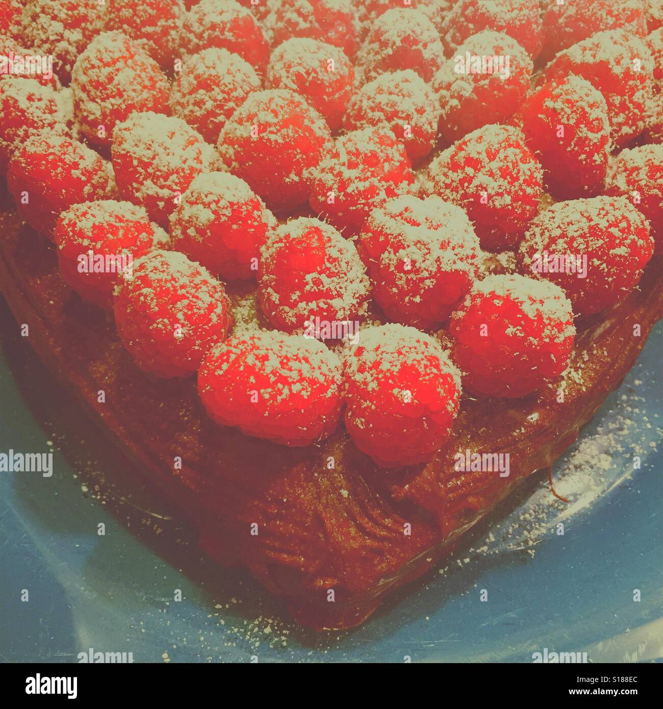 Raspberry chocolate cake - Smartphone Captured Stock Image