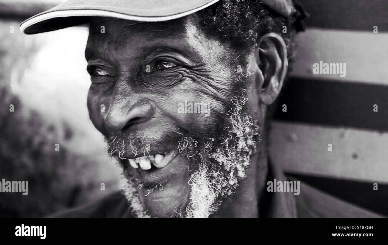 Happy Old Man Black And White High Resolution Stock Photography and ...