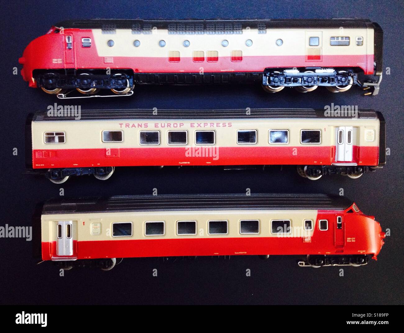 Marklin Trans Europe Express model train set - Smartphone Captured Stock Image