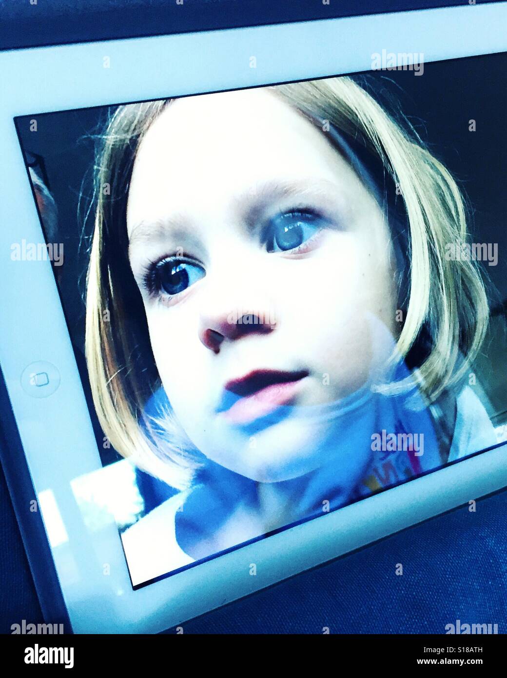 Face of iPad - Smartphone Captured Stock Image