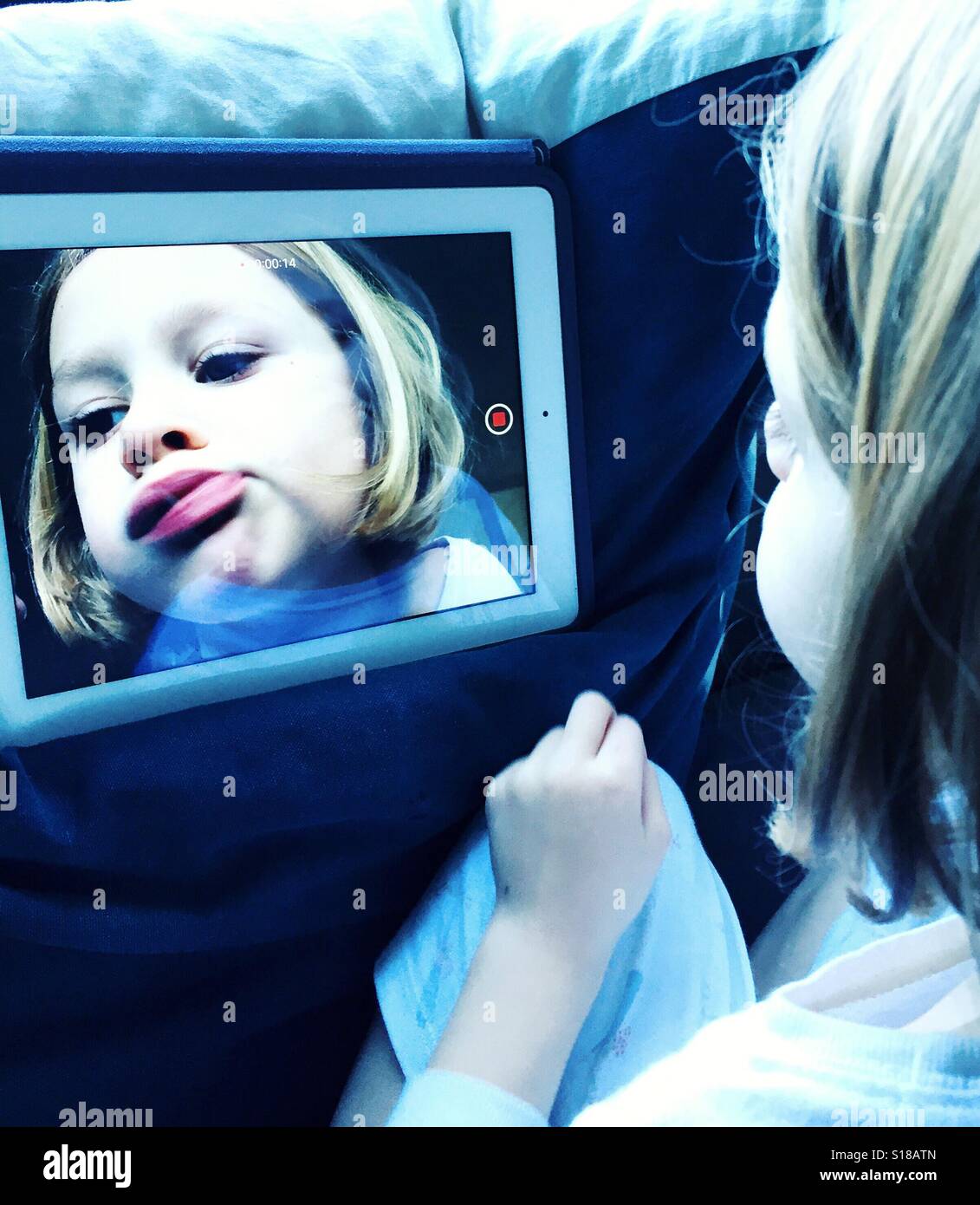 Big lips selfie - Smartphone Captured Stock Image