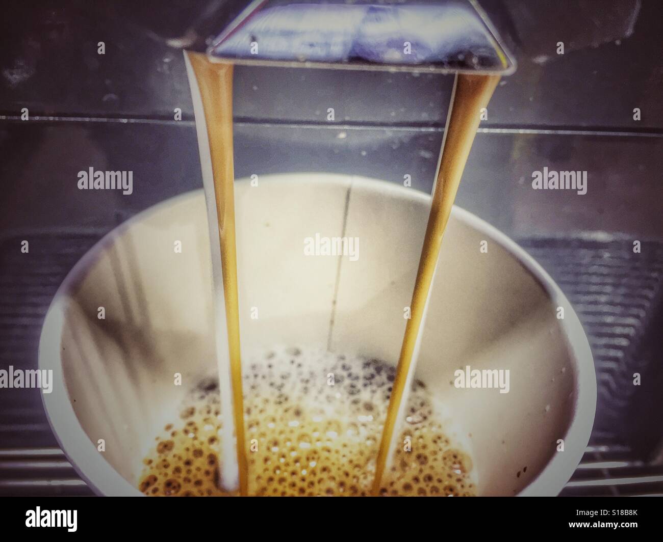 Latte making coffee machine Stock Photo Alamy