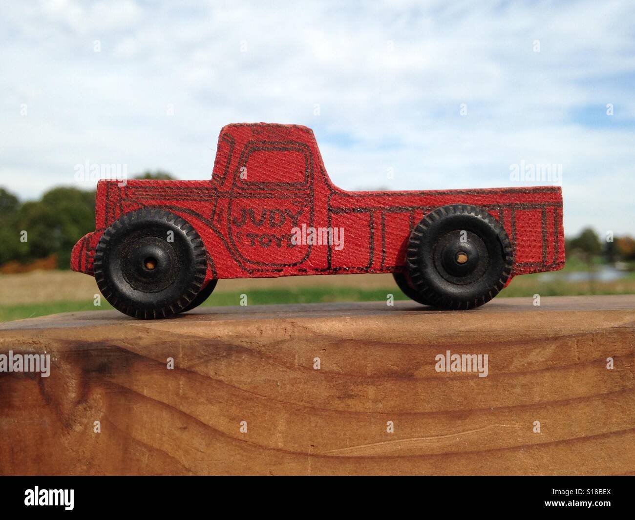 Toy wooden pickup truck 1940s WW2 metal shortage Stock Photo Alamy