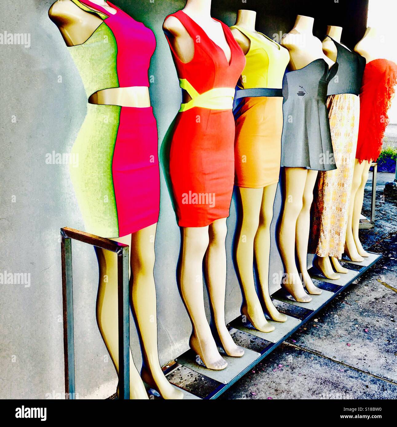 Mannequin clothing display - Smartphone Captured Stock Image