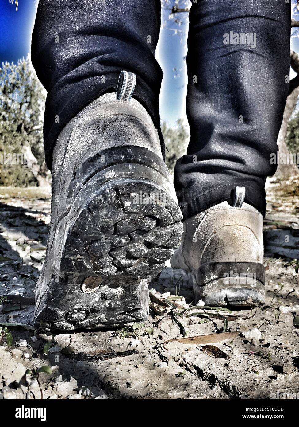 Hiking in the countryside, low angle - Smartphone Captured Stock Image