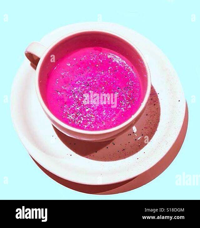 Pink glitter coffee hi-res stock photography and images - Alamy