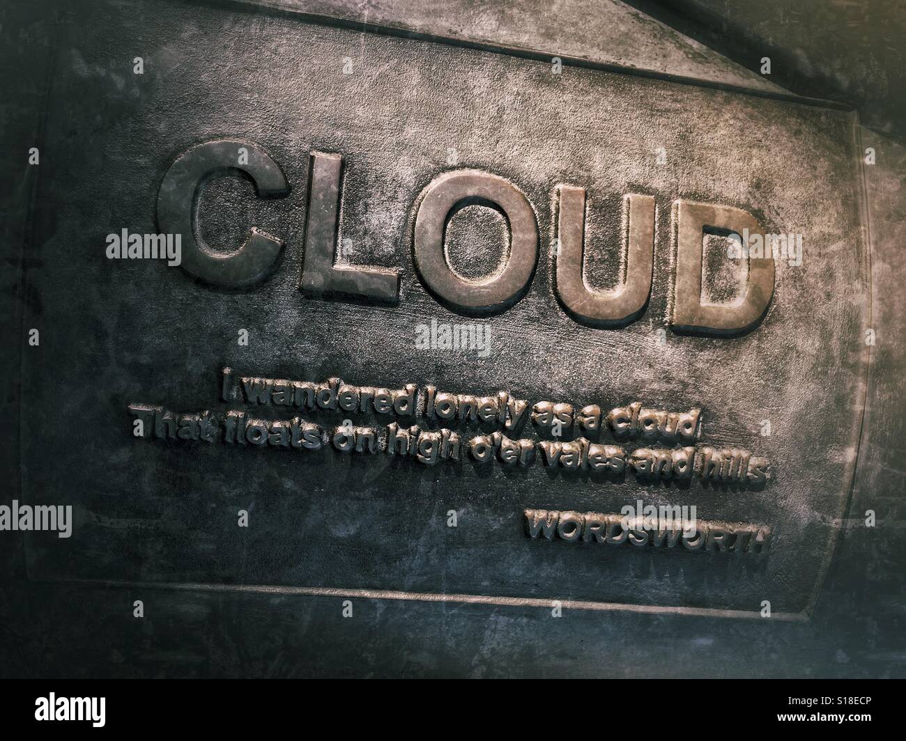 Cloud quote Wordsworth - Smartphone Captured Stock Image