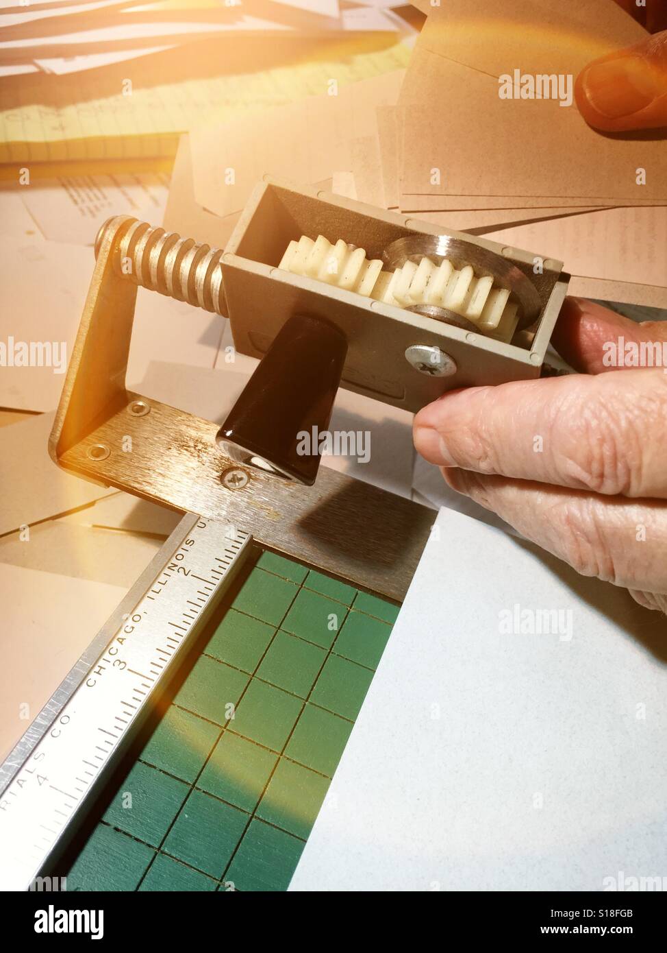 Vintage paper trimmer - Smartphone Captured Stock Image