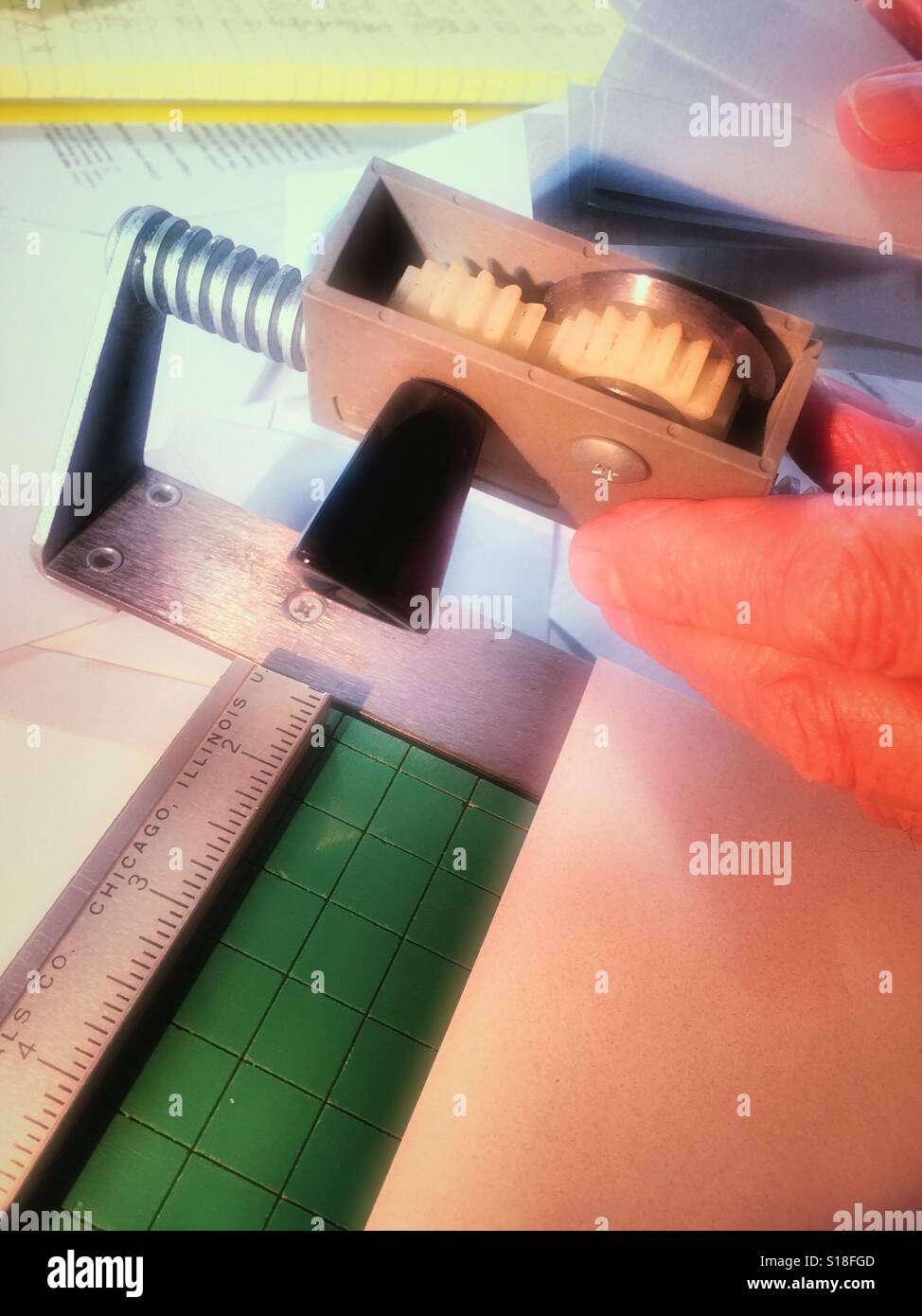 Vintage paper trimmer - Smartphone Captured Stock Image