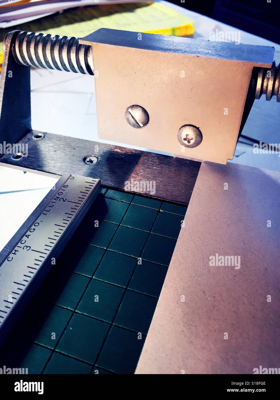 Vintage paper trimmer - Smartphone Captured Stock Image