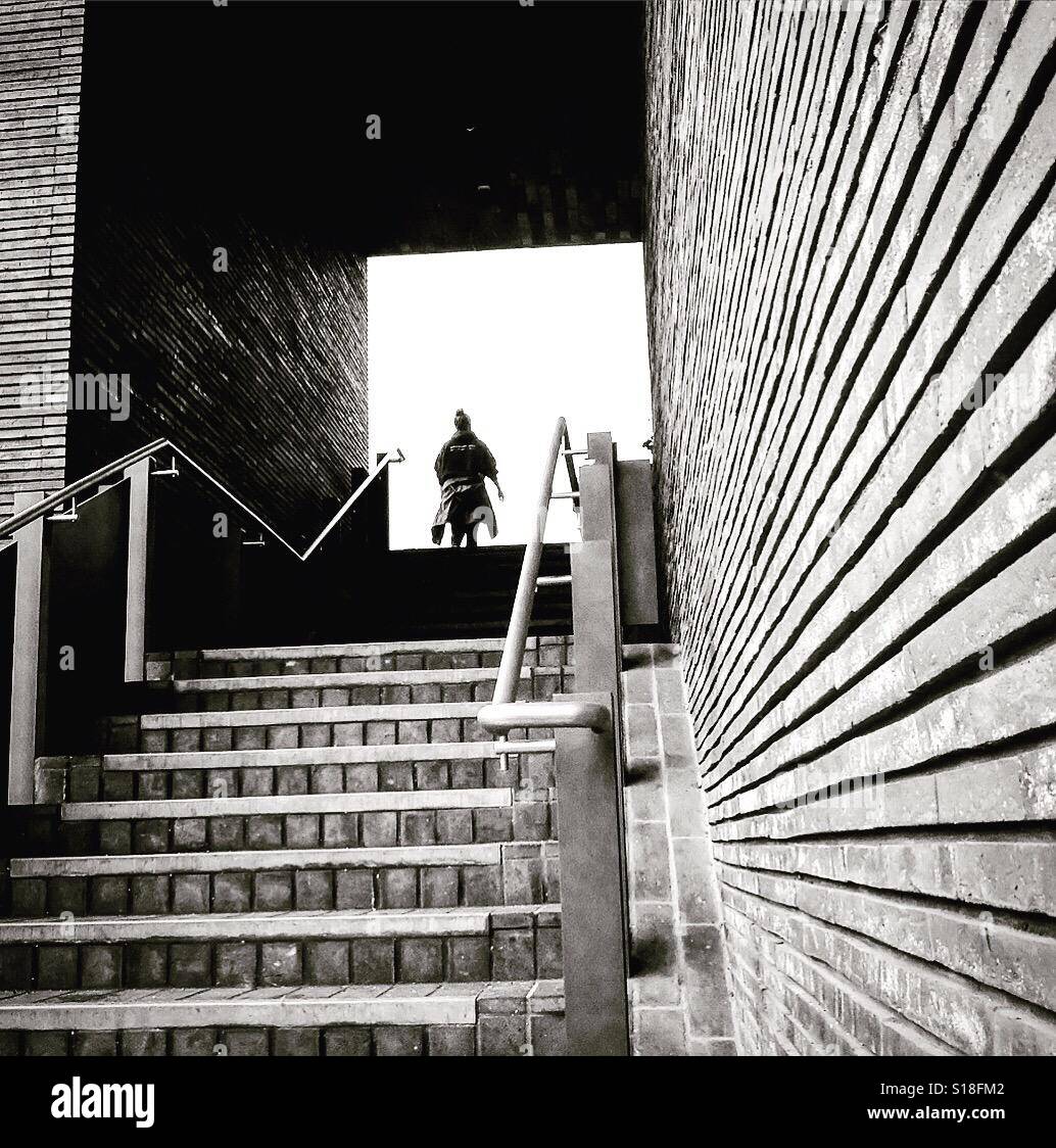 Up the steps. - Smartphone Captured Stock Image