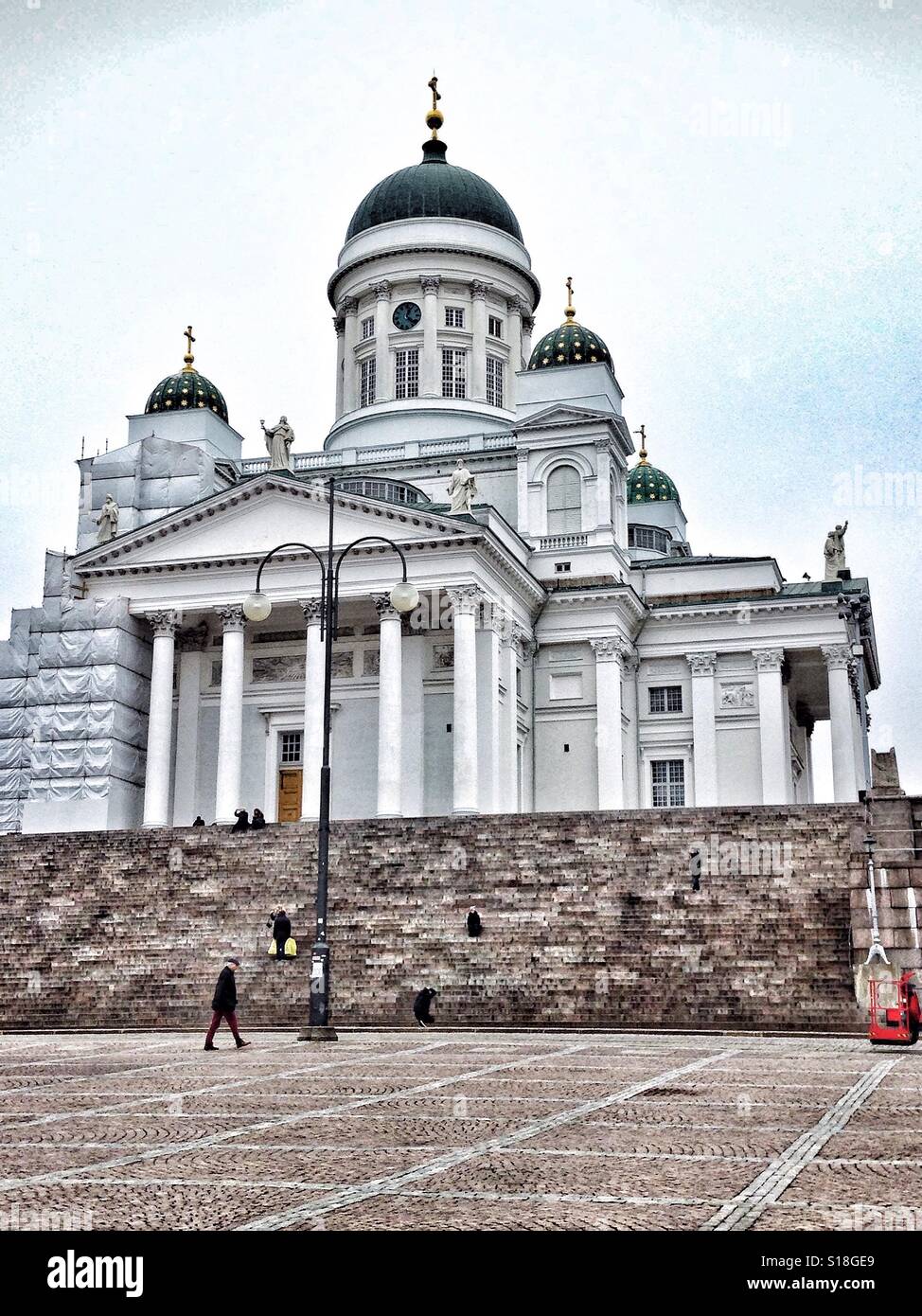 White church in Helsinki, Finland - Smartphone Captured Stock Image