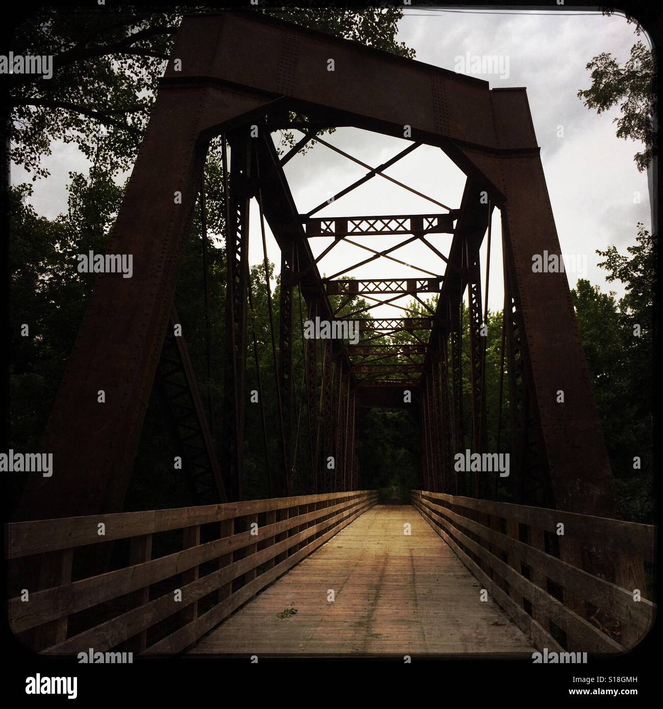 Old train bridge over the Genesee River - Smartphone Captured Stock Image