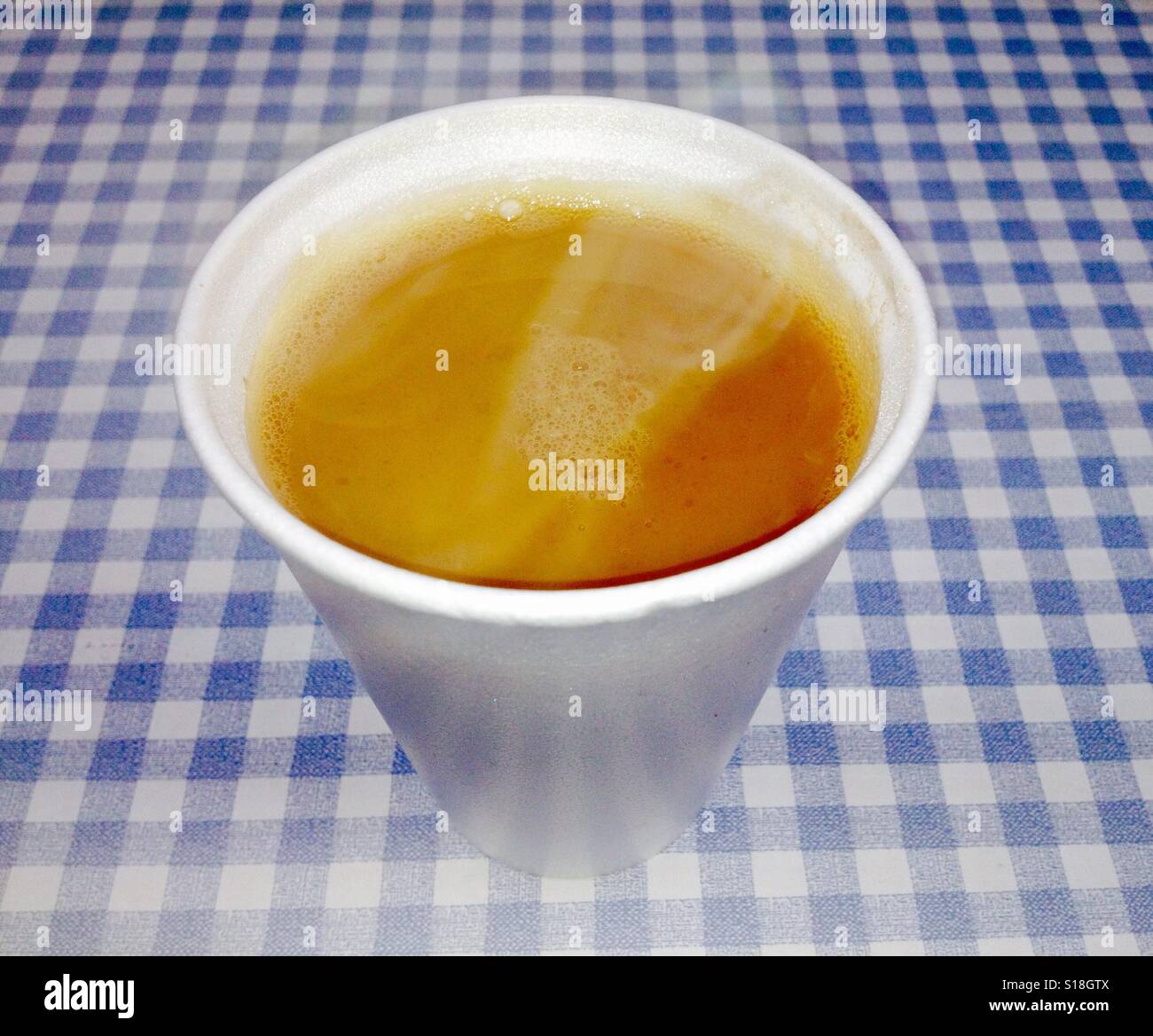 Steaming hot take away cup of tea - Smartphone Captured Stock Image