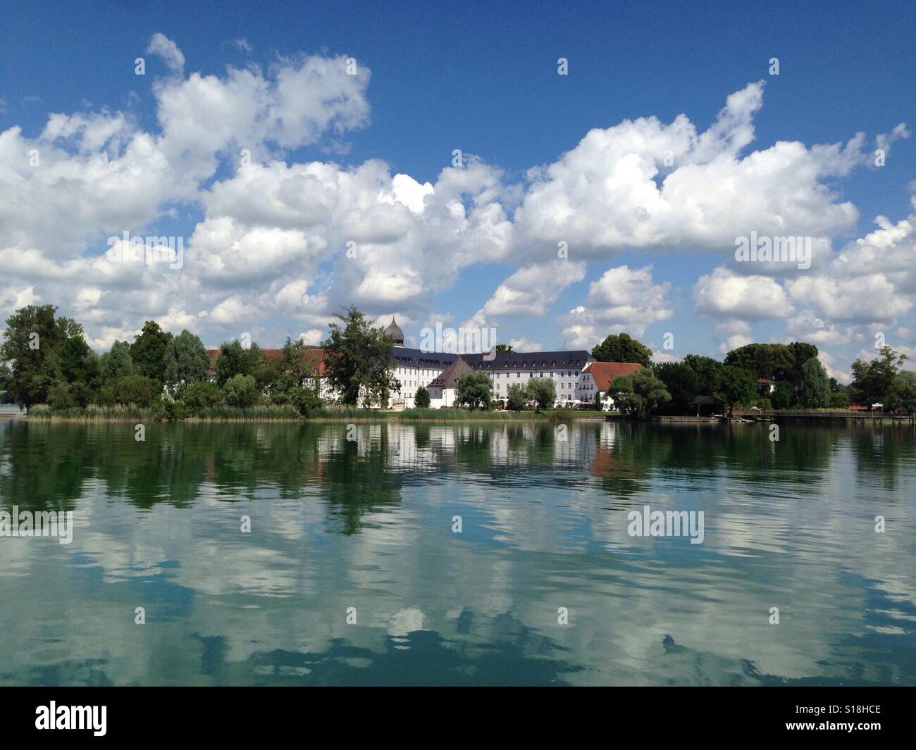 Fraueninsel watercolor - no filter or touch up - just natural beauty Stock Photo