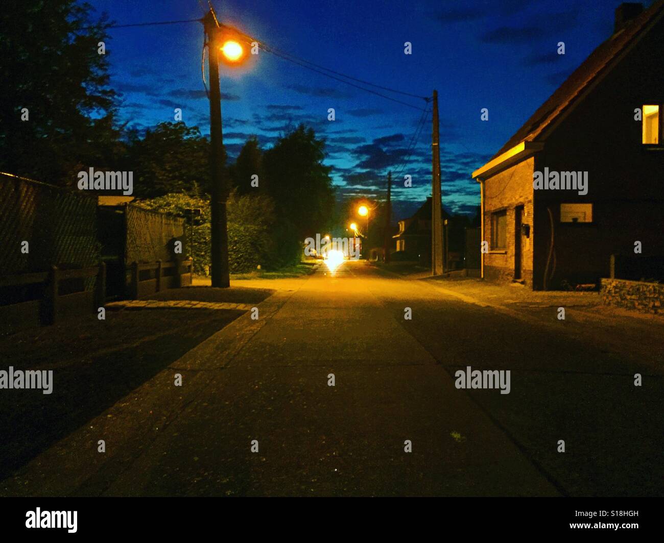 Quit village in the evening around dusk - Smartphone Captured Stock Image