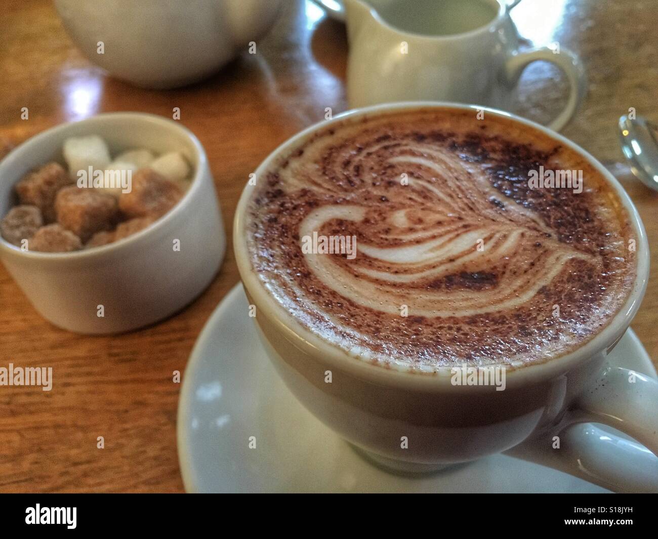 Cappuccino coffee art Stock Photo Alamy
