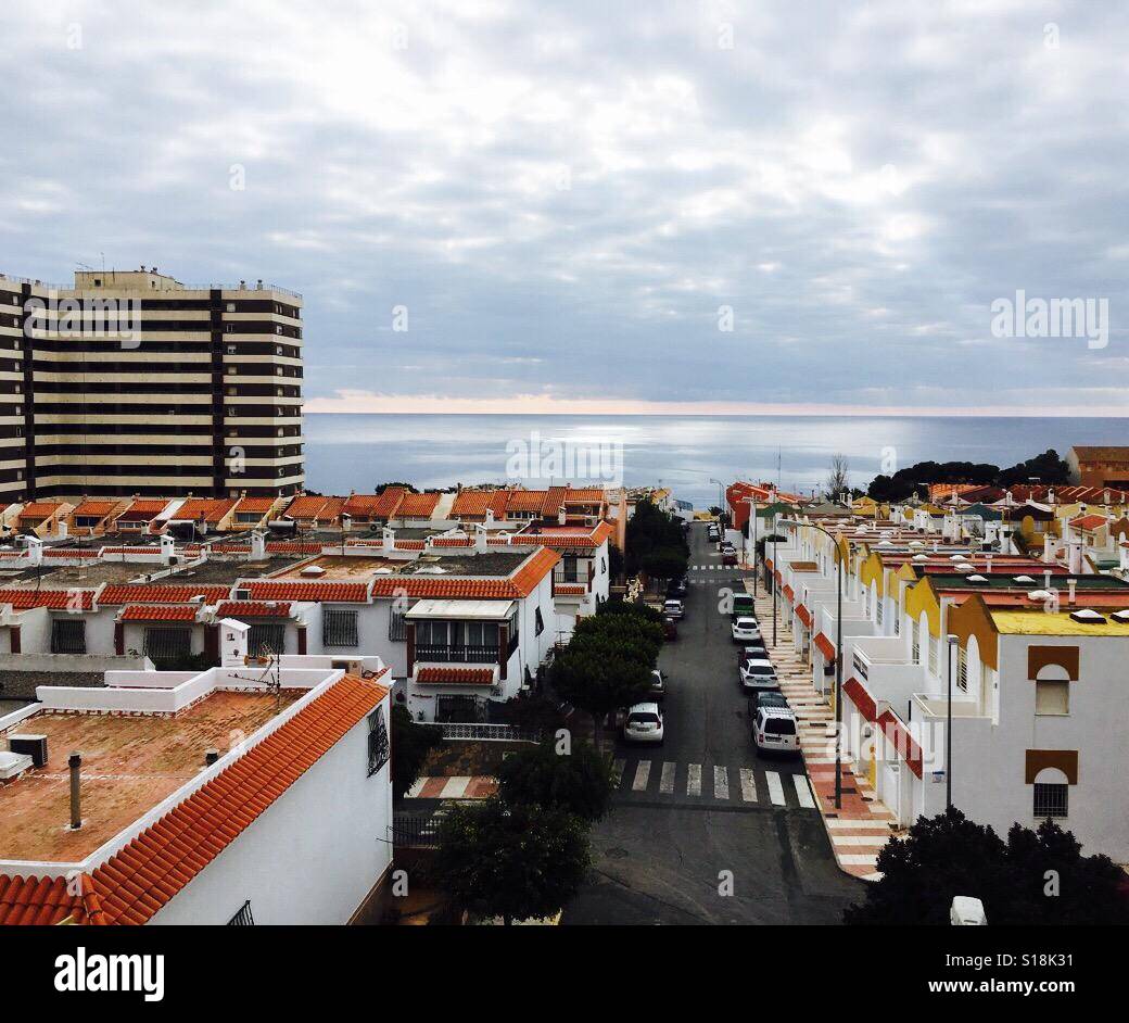 Cityscape and rooftops of Aguadulce. Province of Almería. Southern Spain Stock Photo