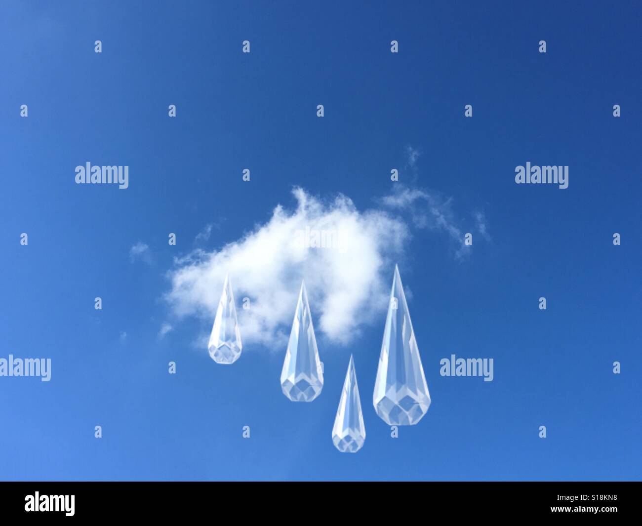 Giant rain drops from cloud - Smartphone Captured Stock Image