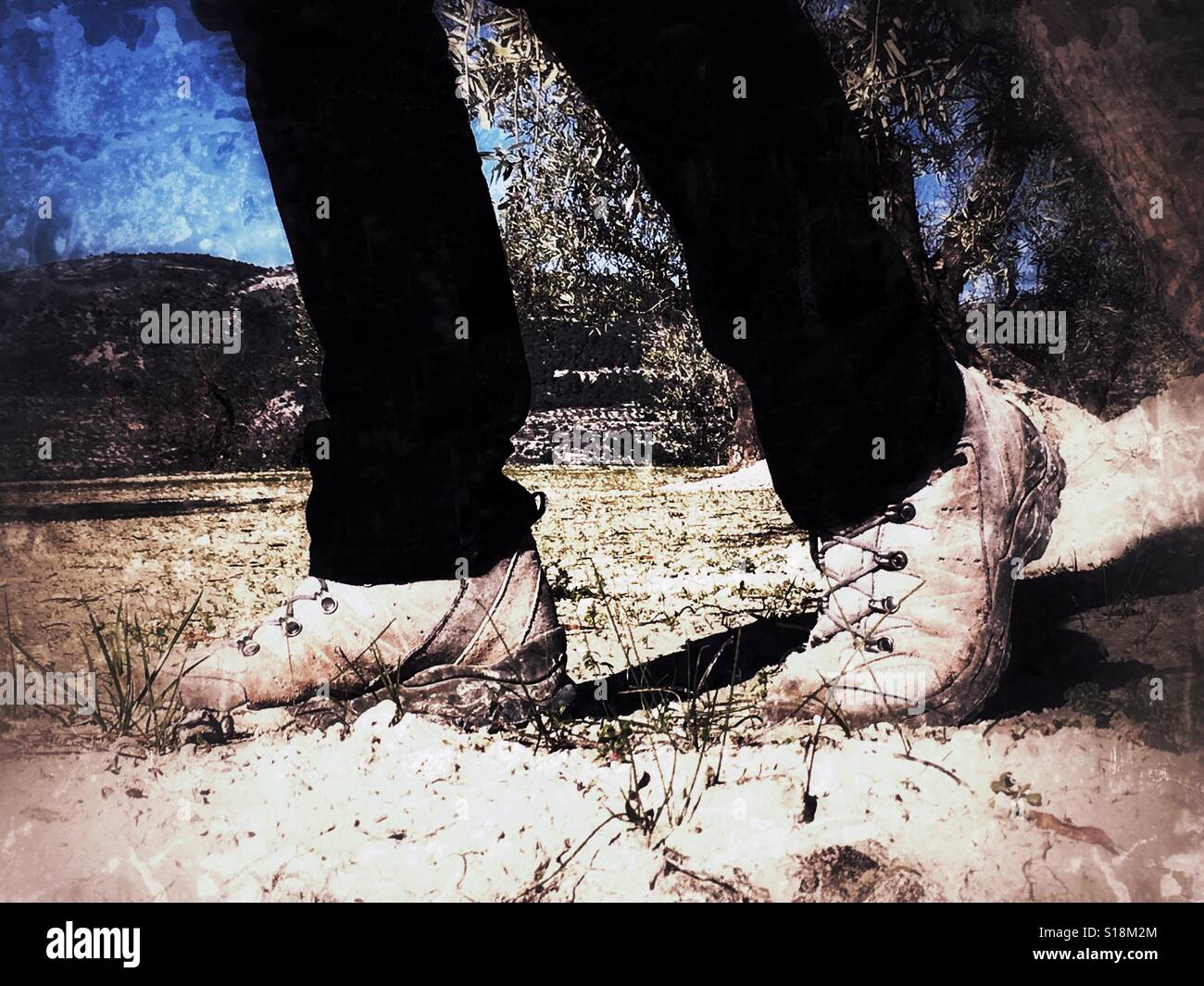Hiking in the countryside - Smartphone Captured Stock Image