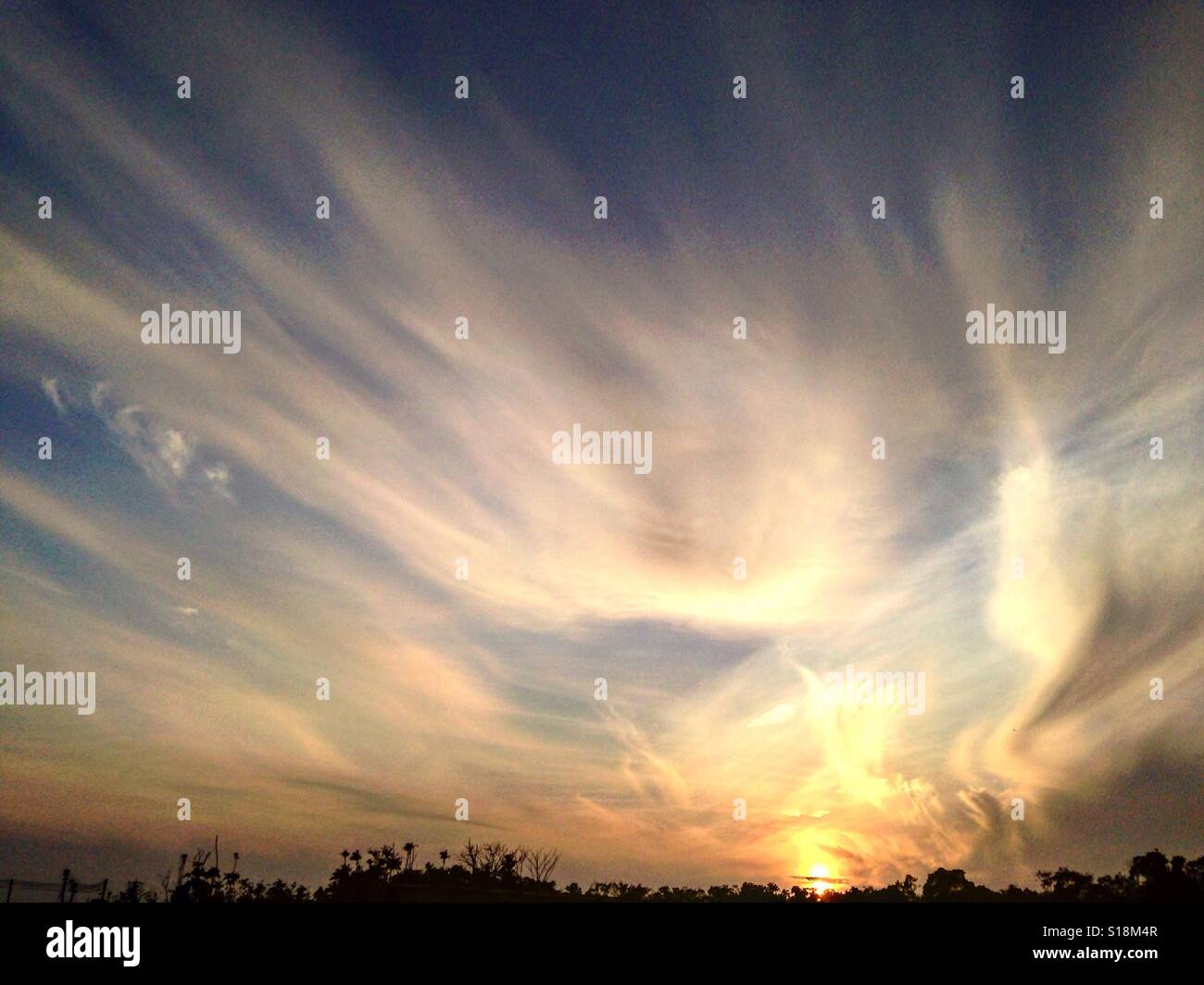 Sunrise from Sarawak, Borneo. Stock Photo