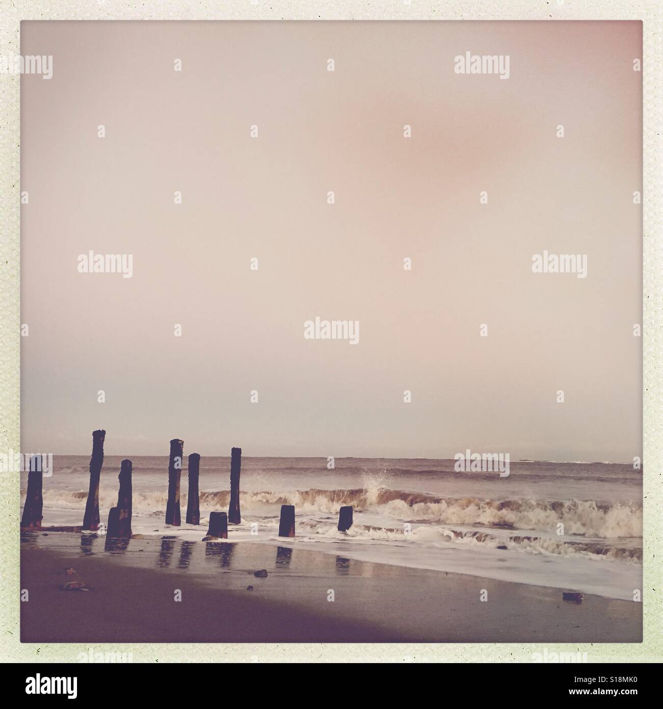 Beach at Spurn Point , Humberside, UK - Smartphone Captured Stock Image