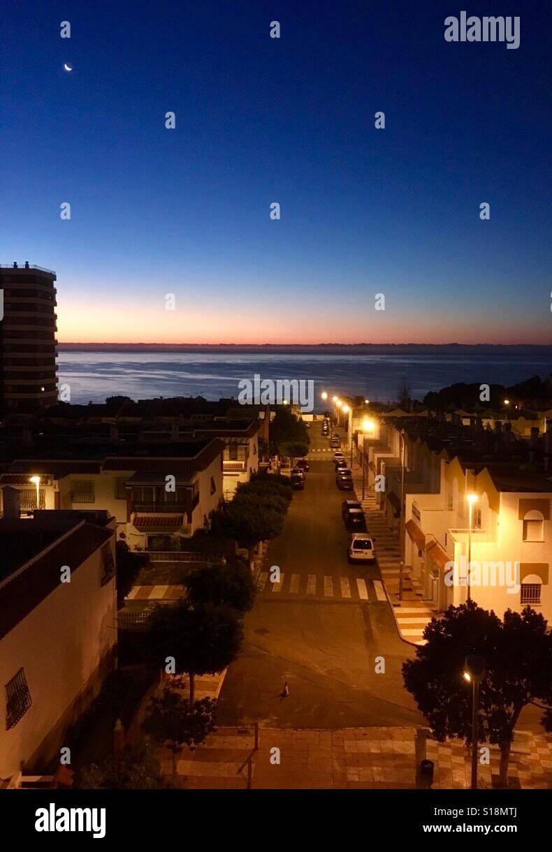 Aguadulce city at sunrise. Province of Almería. Spain Stock Photo