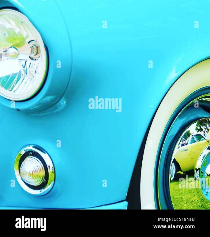 The front, right corner of a classic car Stock Photo Alamy