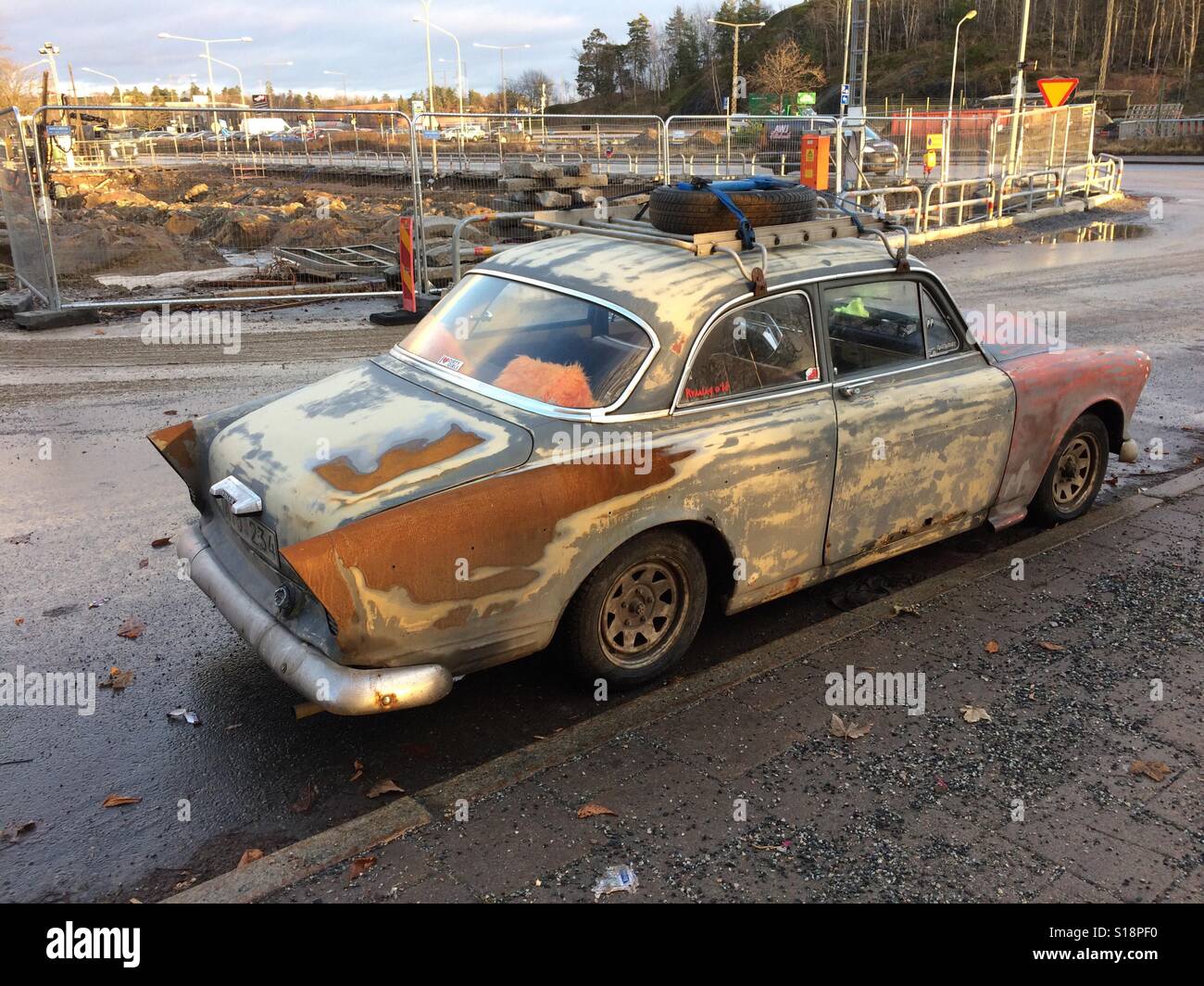 Old rusty Volvo Amazon. Stock Photo