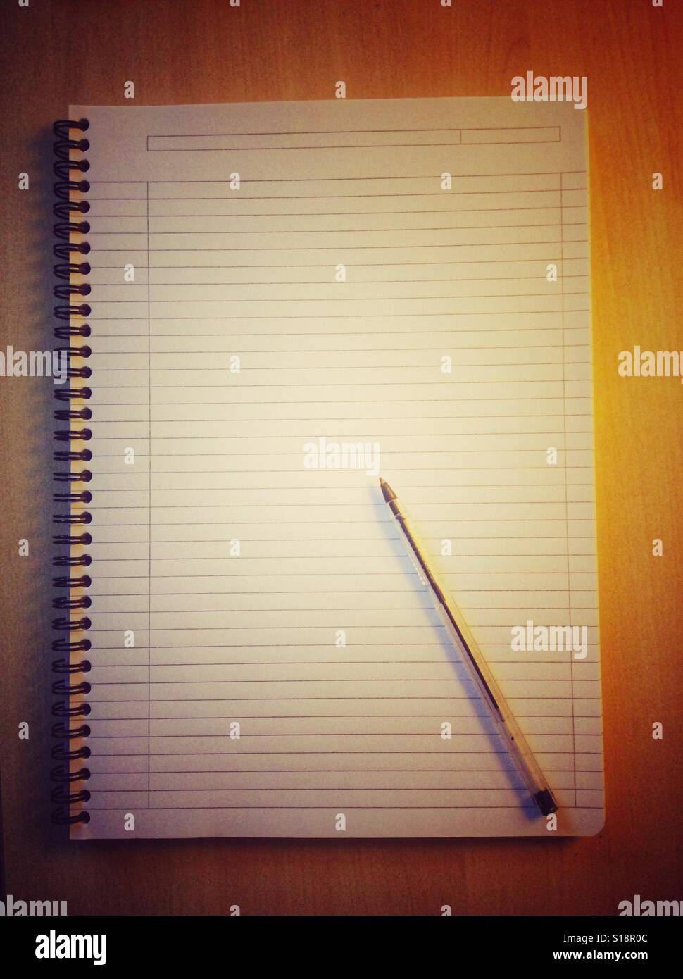 Blank paper notebook writing paper and pen Stock Photo Alamy