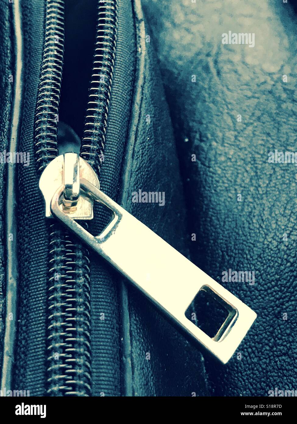 Half open zip Stock Photo Alamy