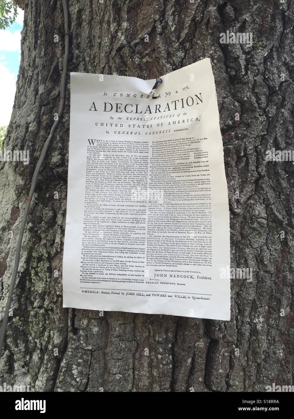 Declaration of Independence, as posted at Revolutionary War reenactment in New England Stock