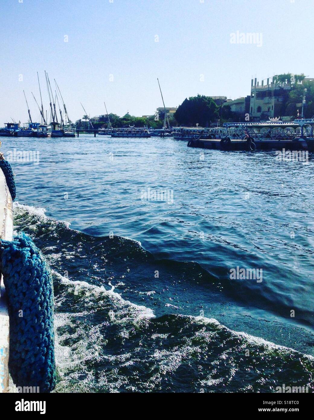 Sailing on the river Nile in Egypt - Smartphone Captured Stock Image