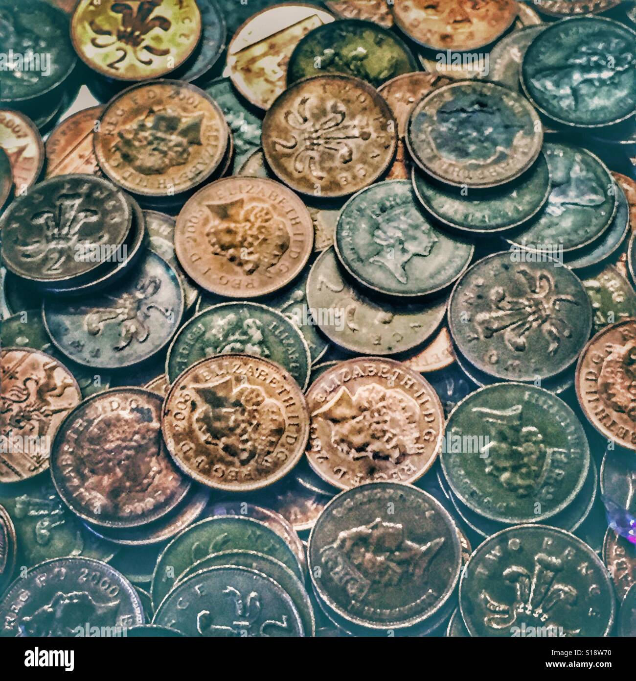 British 2p coins Stock Photo