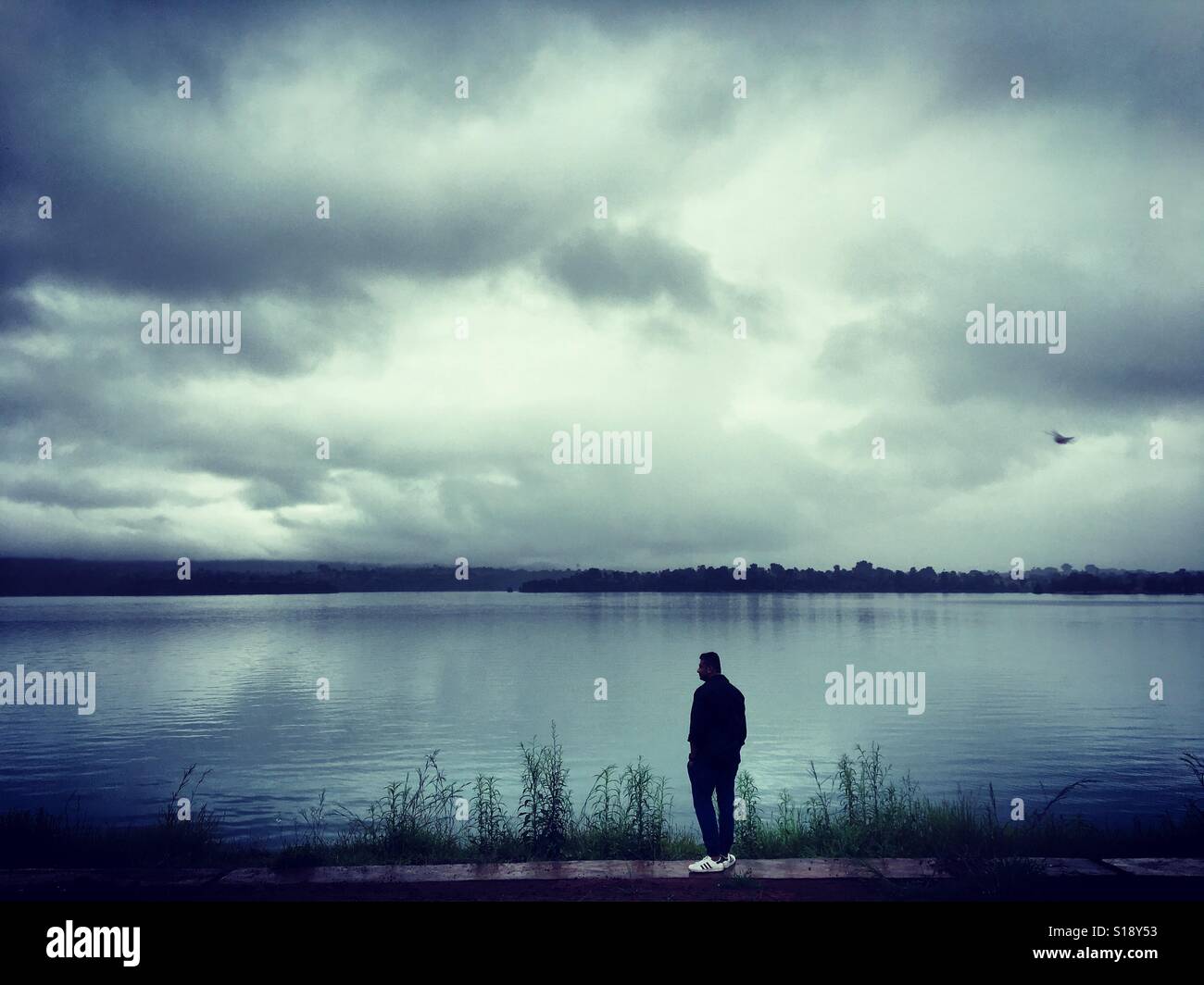 A evening stroll during monsoons in India. - Smartphone Captured Stock Image