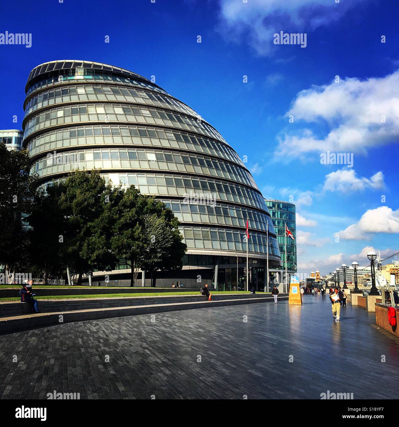 London on the banks of the Thames - Smartphone Captured Stock Image