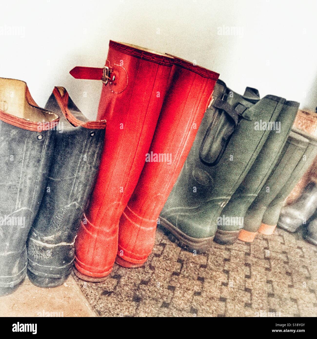 Red wellies hi-res stock photography and images - Alamy