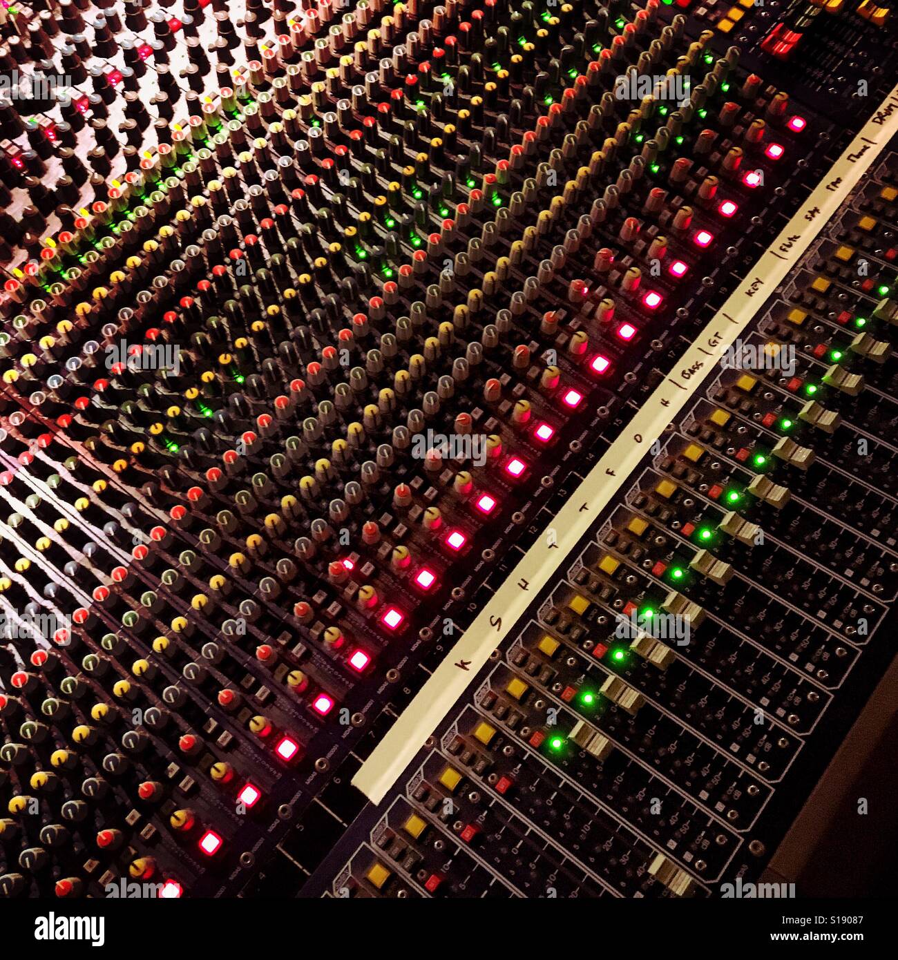 Music mixing table Stock Photo - Alamy