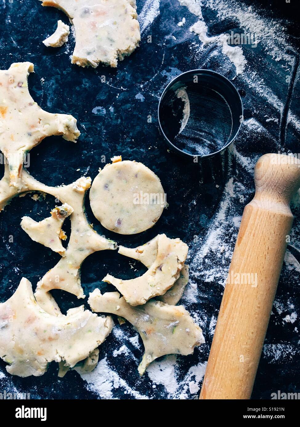 Cutting out cookies - Smartphone Captured Stock Image