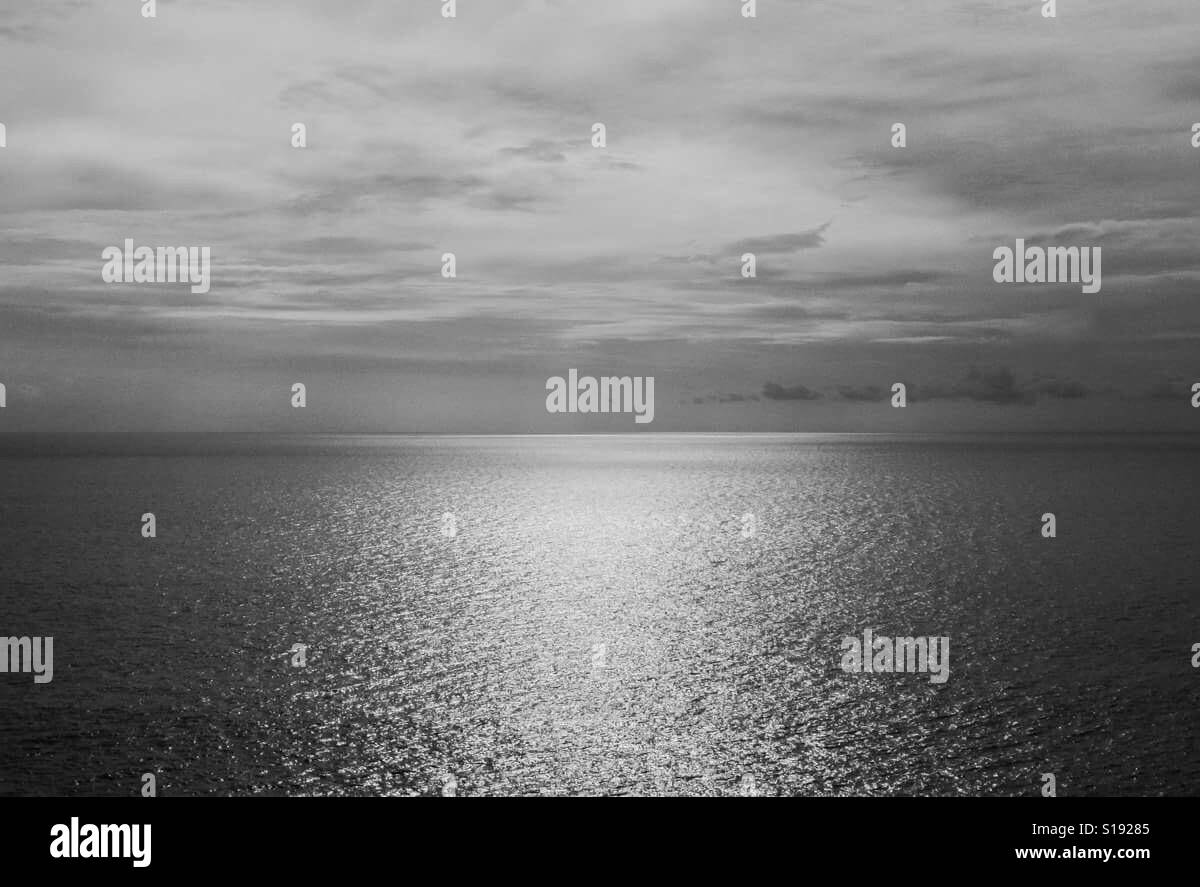 The Mediterranean Sea in black and white - Smartphone Captured Stock Image