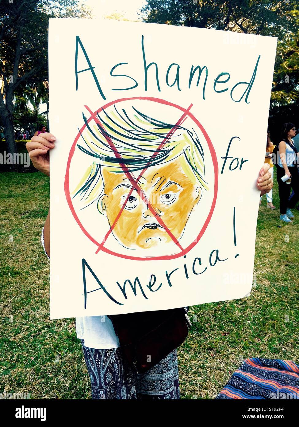 Miami Million Woman March - Smartphone Captured Stock Image