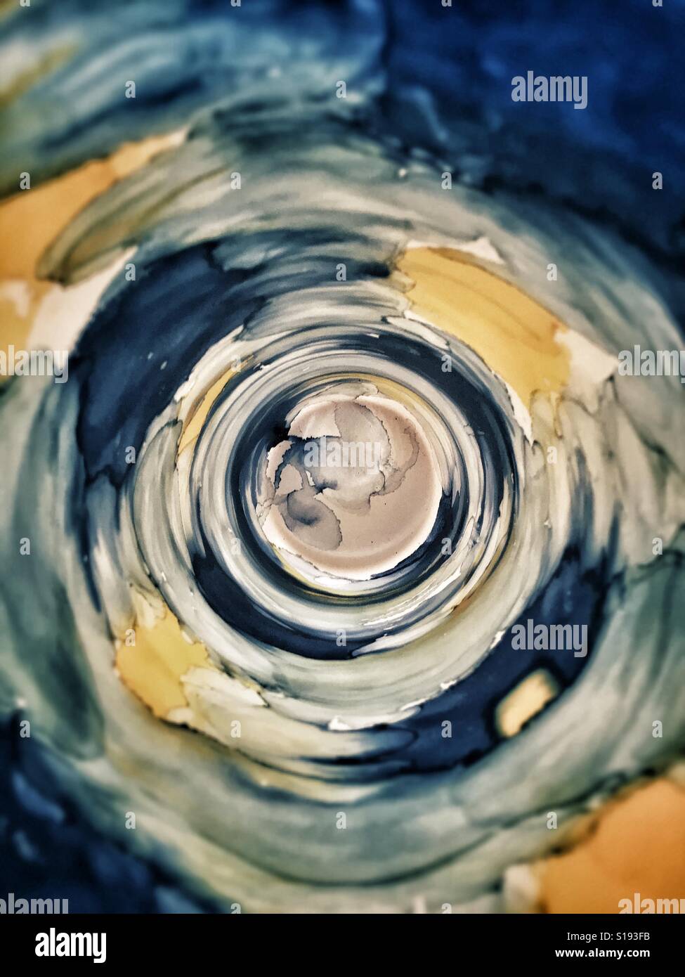 Bottom of painted vase. Abstract art Stock Photo